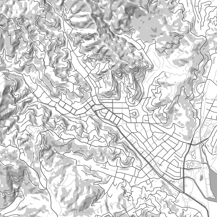 Mill Valley California Map Print in Classic Style Zoomed In Close Up Showing Details