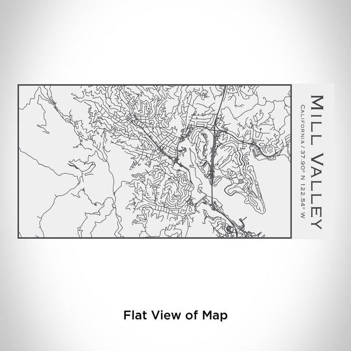 Rendered View of Mill Valley California Map Engraving on 17oz Stainless Steel Insulated Cola Bottle in White