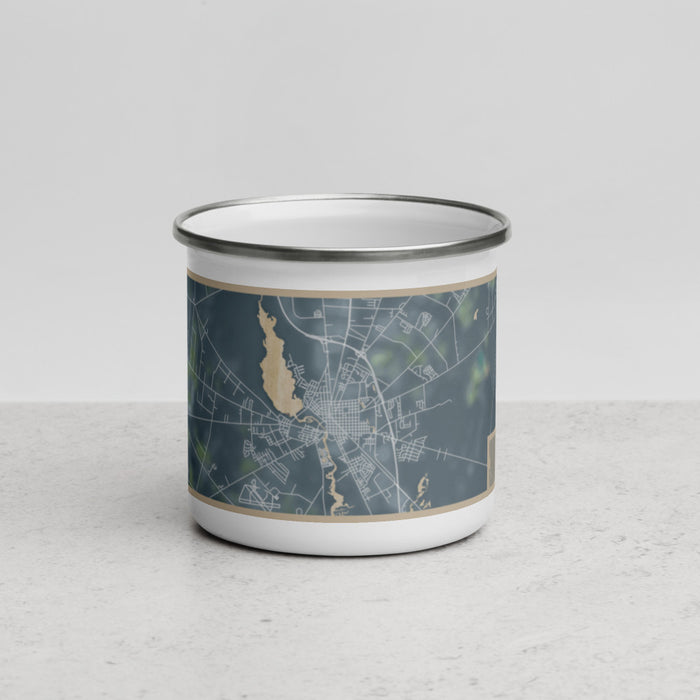 Front View Custom Millville New Jersey Map Enamel Mug in Afternoon