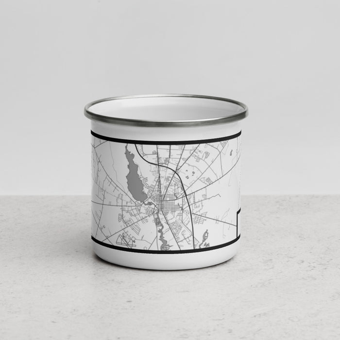 Front View Custom Millville New Jersey Map Enamel Mug in Classic