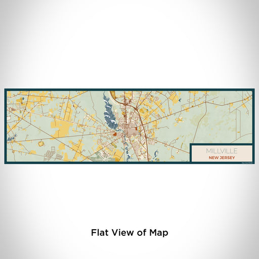 Flat View of Map Custom Millville New Jersey Map Enamel Mug in Woodblock