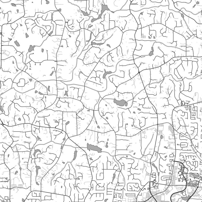 Milton Georgia Map Print in Classic Style Zoomed In Close Up Showing Details