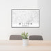 24x36 Milton Georgia Map Print Landscape Orientation in Classic Style Behind 2 Chairs Table and Potted Plant