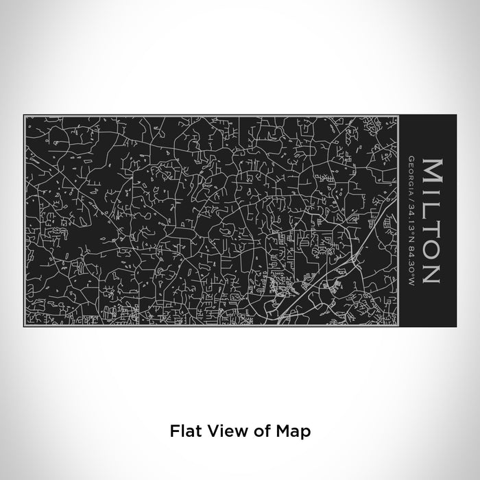 Rendered View of Milton Georgia Map Engraving on 17oz Stainless Steel Insulated Cola Bottle in Black