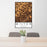 24x36 Milton Georgia Map Print Portrait Orientation in Ember Style Behind 2 Chairs Table and Potted Plant