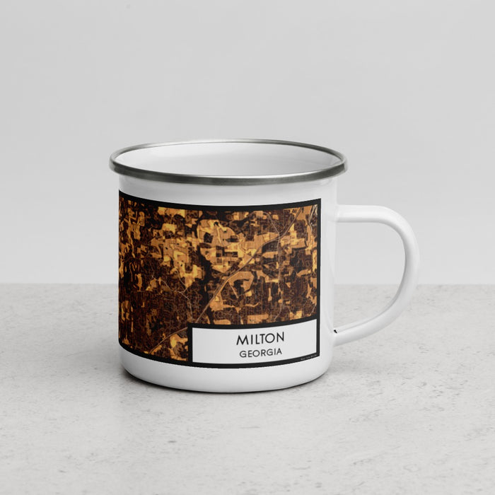 Right View Custom Milton Georgia Map Enamel Mug in Ember