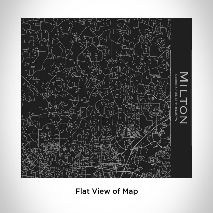 Rendered View of Milton Georgia Map Engraving on 17oz Stainless Steel Insulated Tumbler in Black