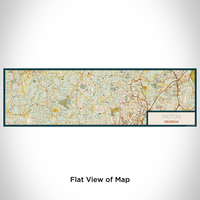Flat View of Map Custom Milton Georgia Map Enamel Mug in Woodblock
