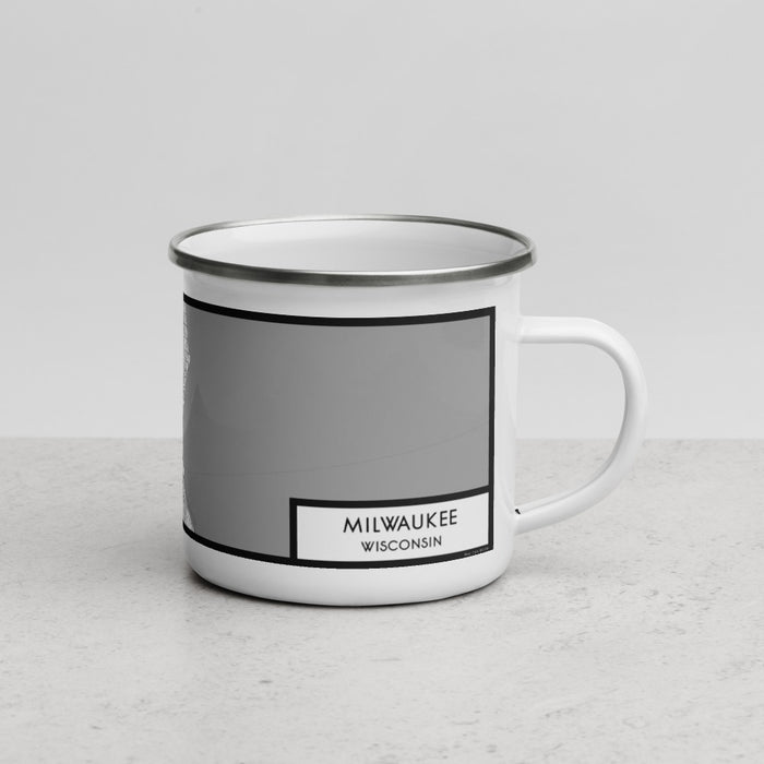 Right View Custom Milwaukee Wisconsin Map Enamel Mug in Classic