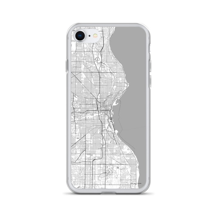 Custom Milwaukee Wisconsin Map iPhone SE Phone Case in Classic
