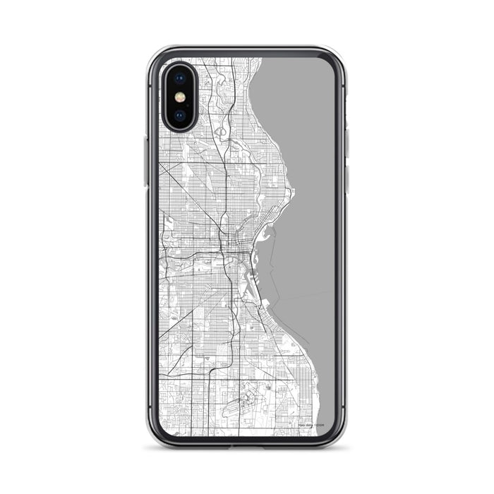 Custom Milwaukee Wisconsin Map Phone Case in Classic