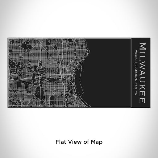 Rendered View of Milwaukee Wisconsin Map Engraving on 17oz Stainless Steel Insulated Cola Bottle in Black