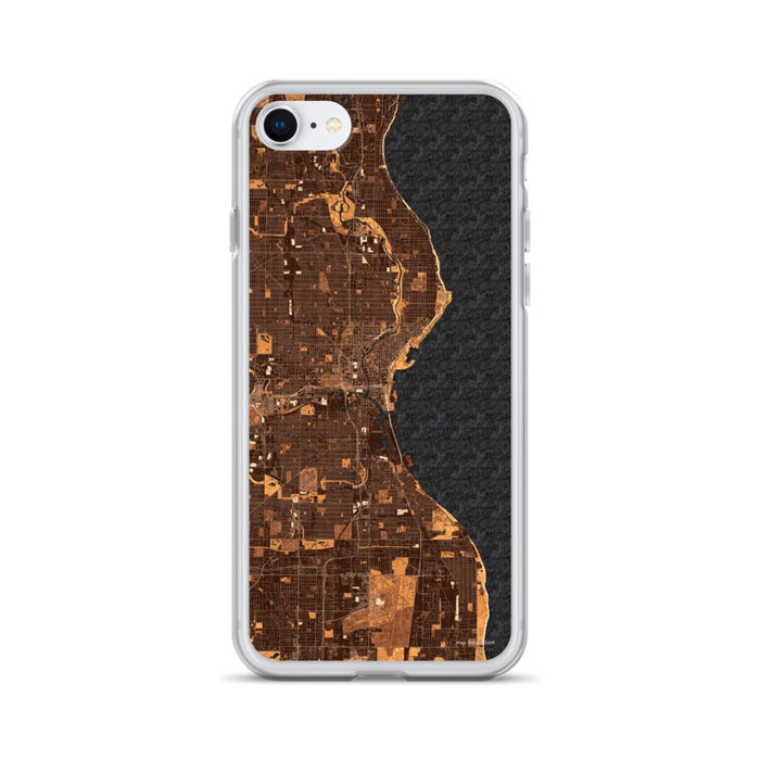 Custom Milwaukee Wisconsin Map iPhone SE Phone Case in Ember