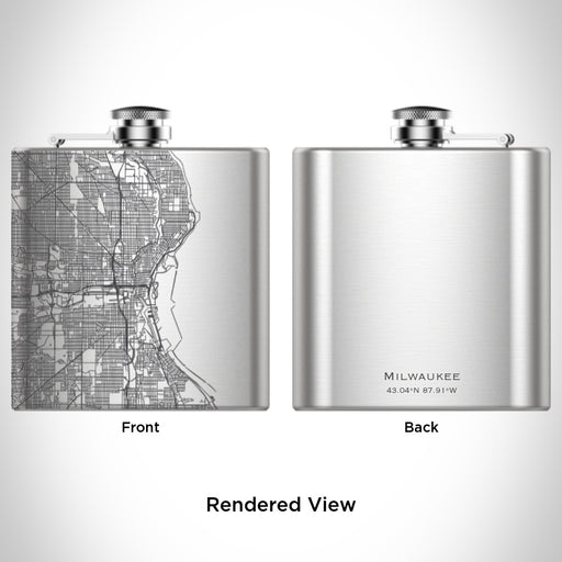 Rendered View of Milwaukee Wisconsin Map Engraving on undefined