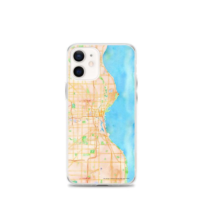 Custom Milwaukee Wisconsin Map iPhone 12 mini Phone Case in Watercolor