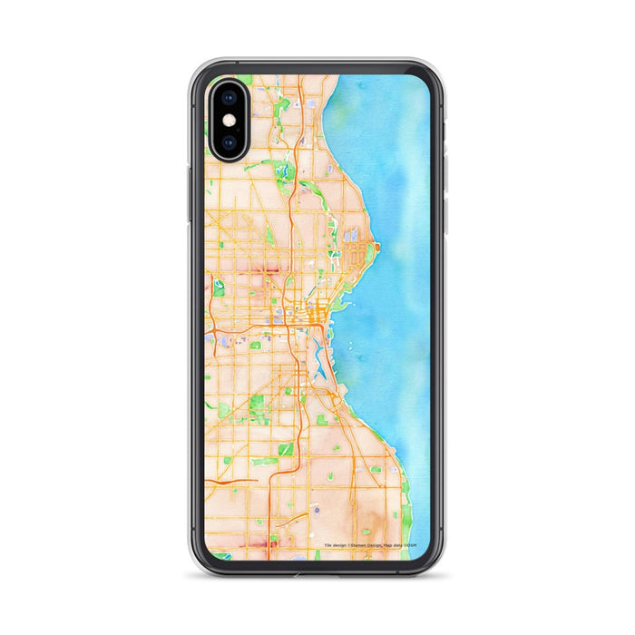 Custom Milwaukee Wisconsin Map Phone Case in Watercolor