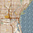 Milwaukee Wisconsin Map Print in Woodblock Style Zoomed In Close Up Showing Details