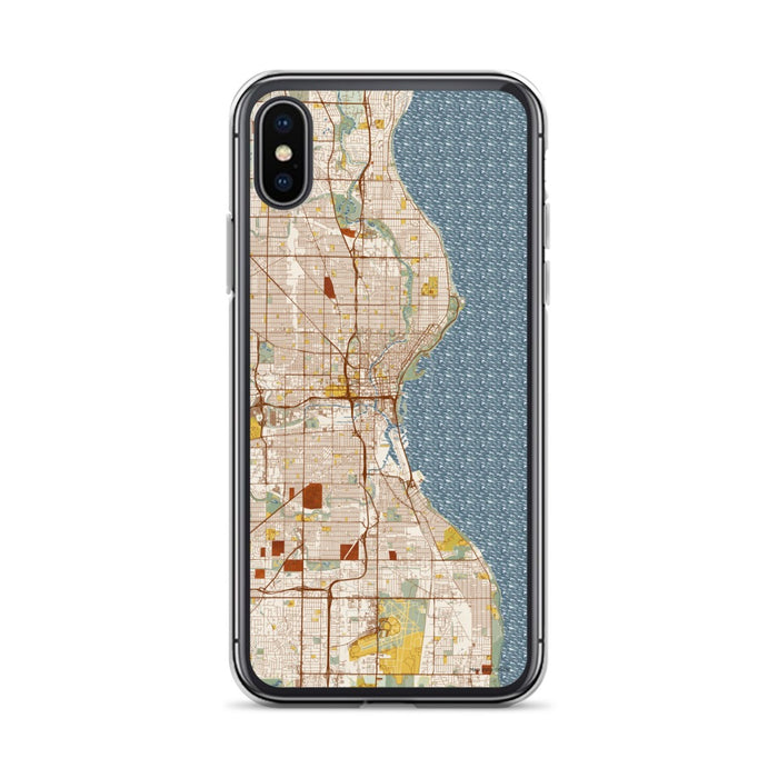 Custom Milwaukee Wisconsin Map Phone Case in Woodblock