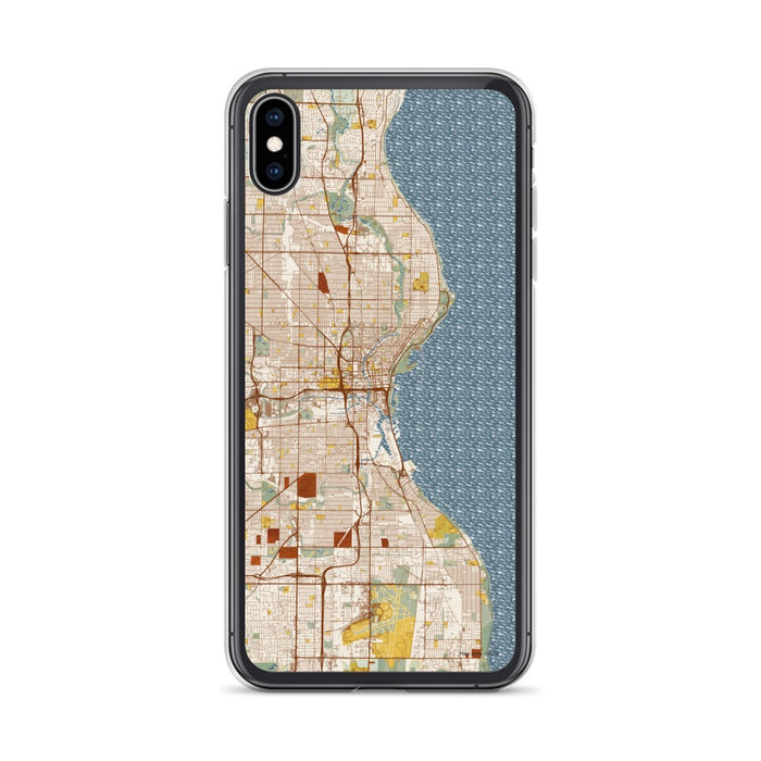 Custom Milwaukee Wisconsin Map Phone Case in Woodblock