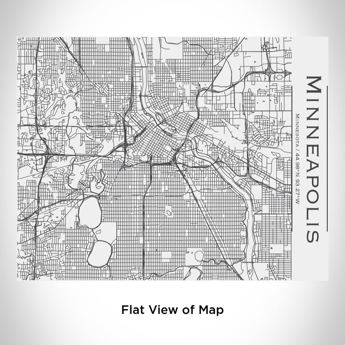 Rendered View of Minneapolis Minnesota Map Engraving on 20oz Stainless Steel Insulated Bottle with Bamboo Top in White