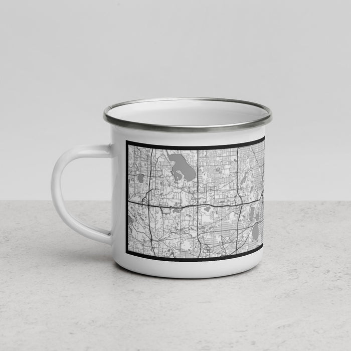Left View Custom Minneapolis Minnesota Map Enamel Mug in Classic