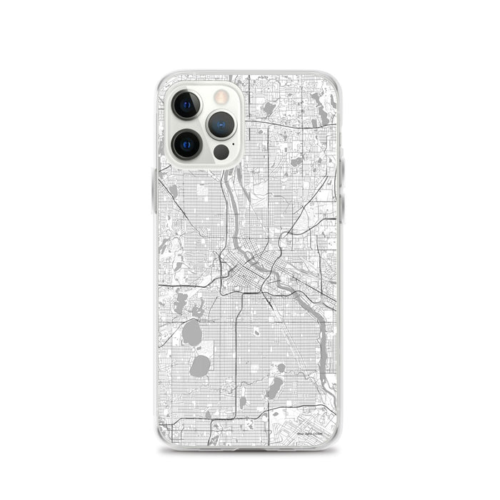 Custom Minneapolis Minnesota Map iPhone 12 Pro Phone Case in Classic