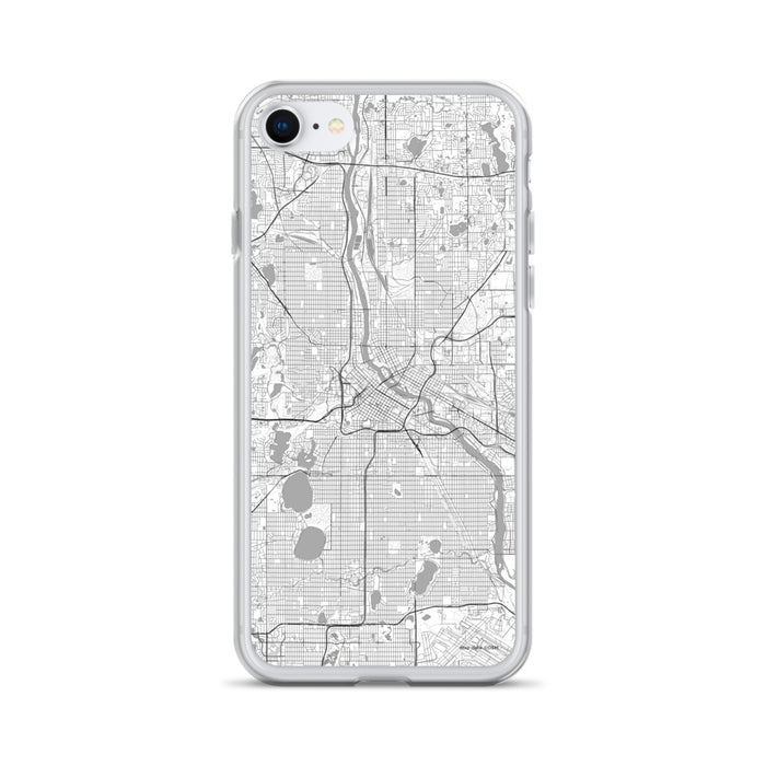Custom Minneapolis Minnesota Map iPhone SE Phone Case in Classic