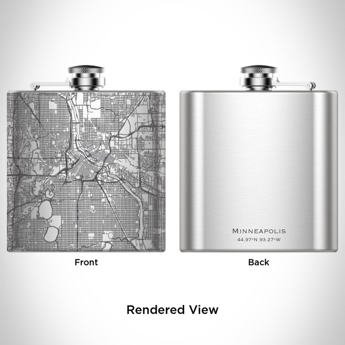 Rendered View of Minneapolis Minnesota Map Engraving on undefined