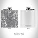 Rendered View of Minneapolis Minnesota Map Engraving on 6oz Stainless Steel Flask in White