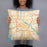 Person holding 18x18 Custom Minneapolis Minnesota Map Throw Pillow in Watercolor