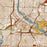 Minneapolis Minnesota Map Print in Woodblock Style Zoomed In Close Up Showing Details