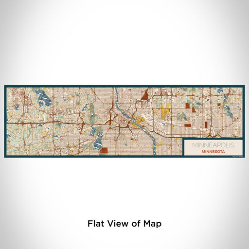 Flat View of Map Custom Minneapolis Minnesota Map Enamel Mug in Woodblock
