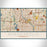 Minneapolis Minnesota Map Print Landscape Orientation in Woodblock Style With Shaded Background
