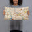 Person holding 20x12 Custom Minneapolis Minnesota Map Throw Pillow in Woodblock