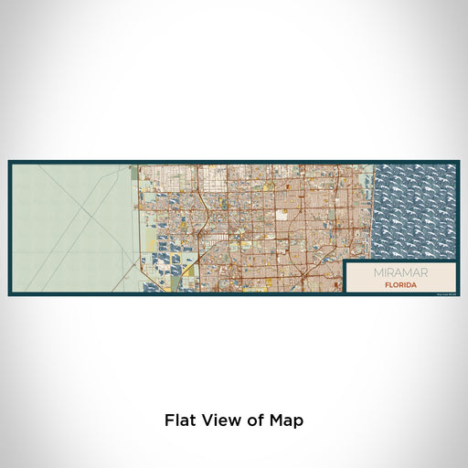 Flat View of Map Custom Miramar Florida Map Enamel Mug in Woodblock