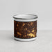 Front View Custom Mishawaka Indiana Map Enamel Mug in Ember