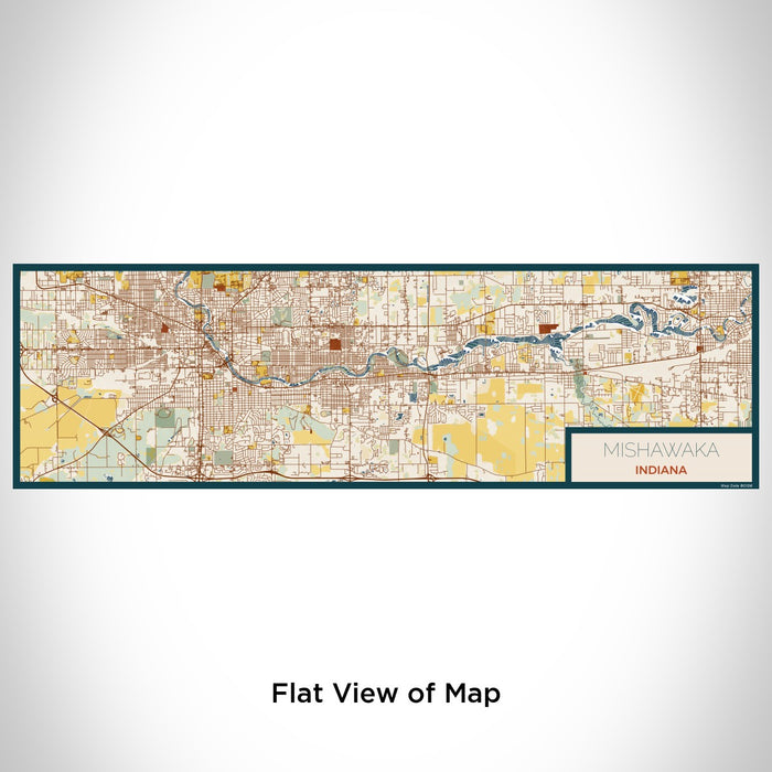 Flat View of Map Custom Mishawaka Indiana Map Enamel Mug in Woodblock