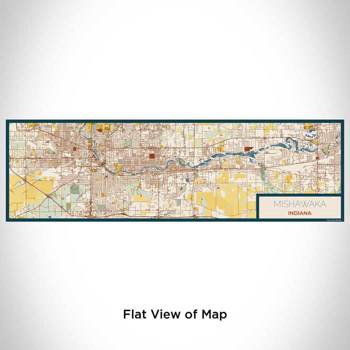 Flat View of Map Custom Mishawaka Indiana Map Enamel Mug in Woodblock
