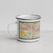 Left View Custom Mishawaka Indiana Map Enamel Mug in Woodblock