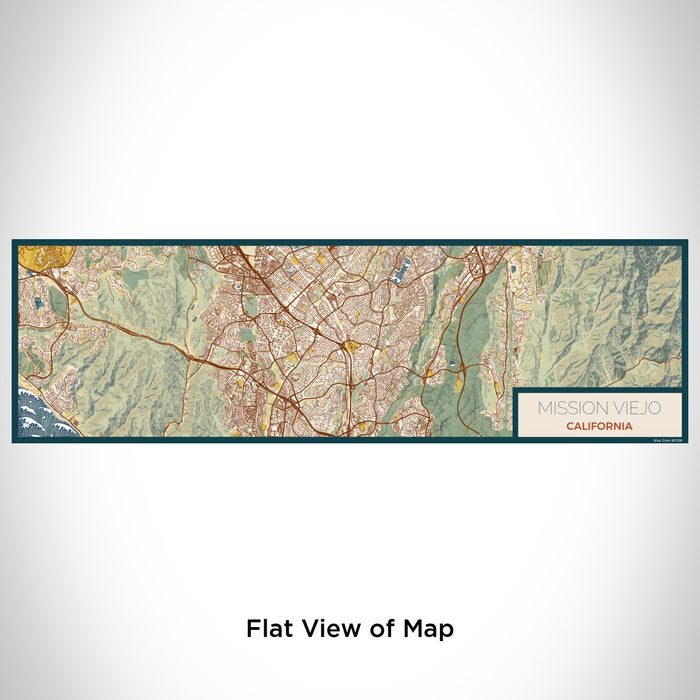 Flat View of Map Custom Mission Viejo California Map Enamel Mug in Woodblock