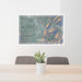 24x36 Missoula Montana Map Print Lanscape Orientation in Afternoon Style Behind 2 Chairs Table and Potted Plant