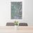 24x36 Missoula Montana Map Print Portrait Orientation in Afternoon Style Behind 2 Chairs Table and Potted Plant