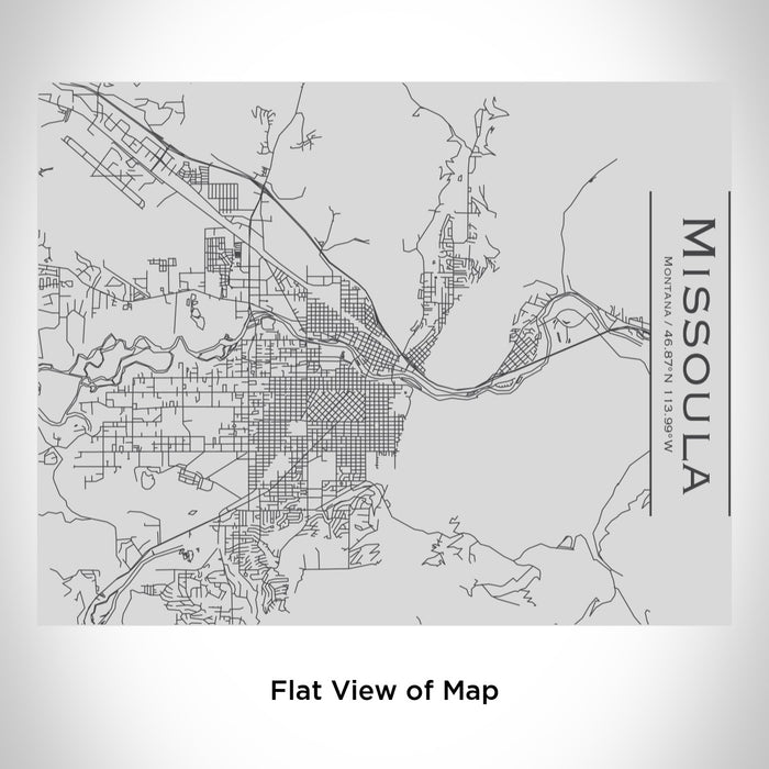 Rendered View of Missoula Montana Map Engraving on 20oz Stainless Steel Insulated Bottle with Bamboo Top