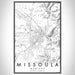 Missoula Montana Map Print Portrait Orientation in Classic Style With Shaded Background
