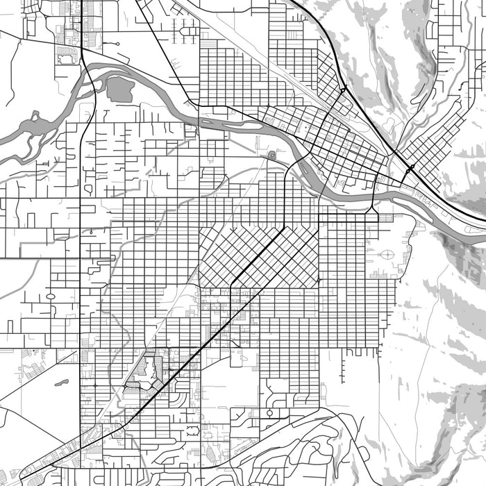 Missoula Montana Map Print in Classic Style Zoomed In Close Up Showing Details