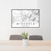 24x36 Missoula Montana Map Print Landscape Orientation in Classic Style Behind 2 Chairs Table and Potted Plant