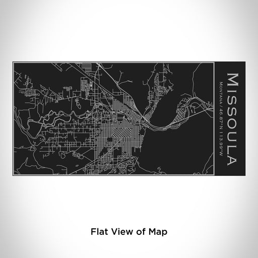 Rendered View of Missoula Montana Map Engraving on 17oz Stainless Steel Insulated Cola Bottle in Black