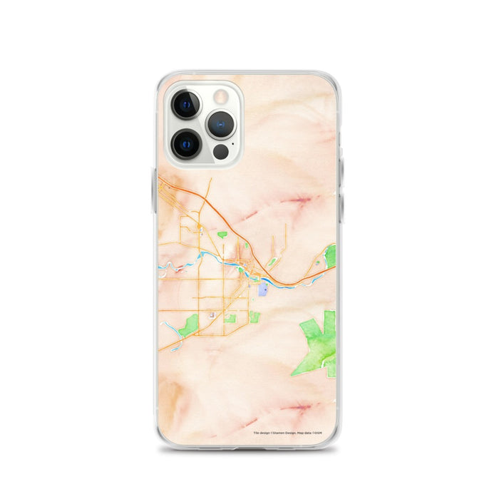 Custom Missoula Montana Map iPhone 12 Pro Phone Case in Watercolor