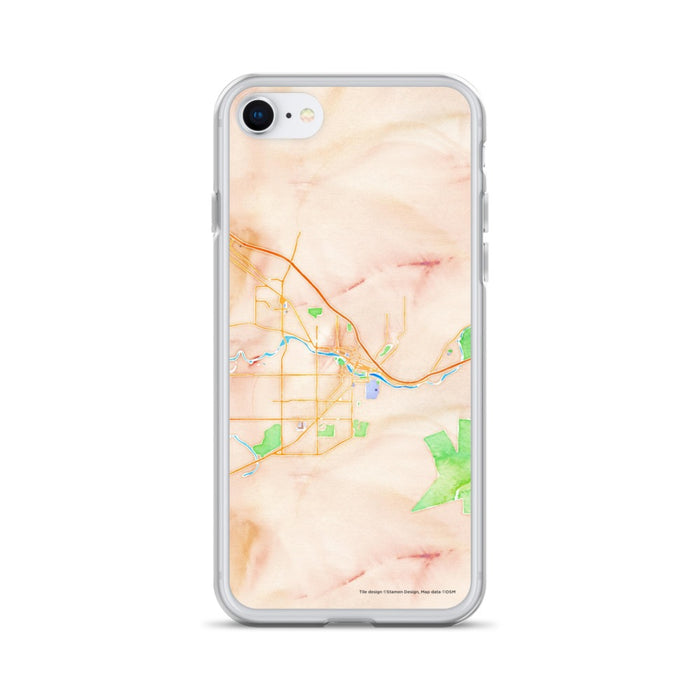 Custom Missoula Montana Map iPhone SE Phone Case in Watercolor