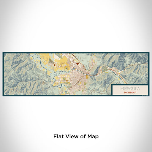 Flat View of Map Custom Missoula Montana Map Enamel Mug in Woodblock
